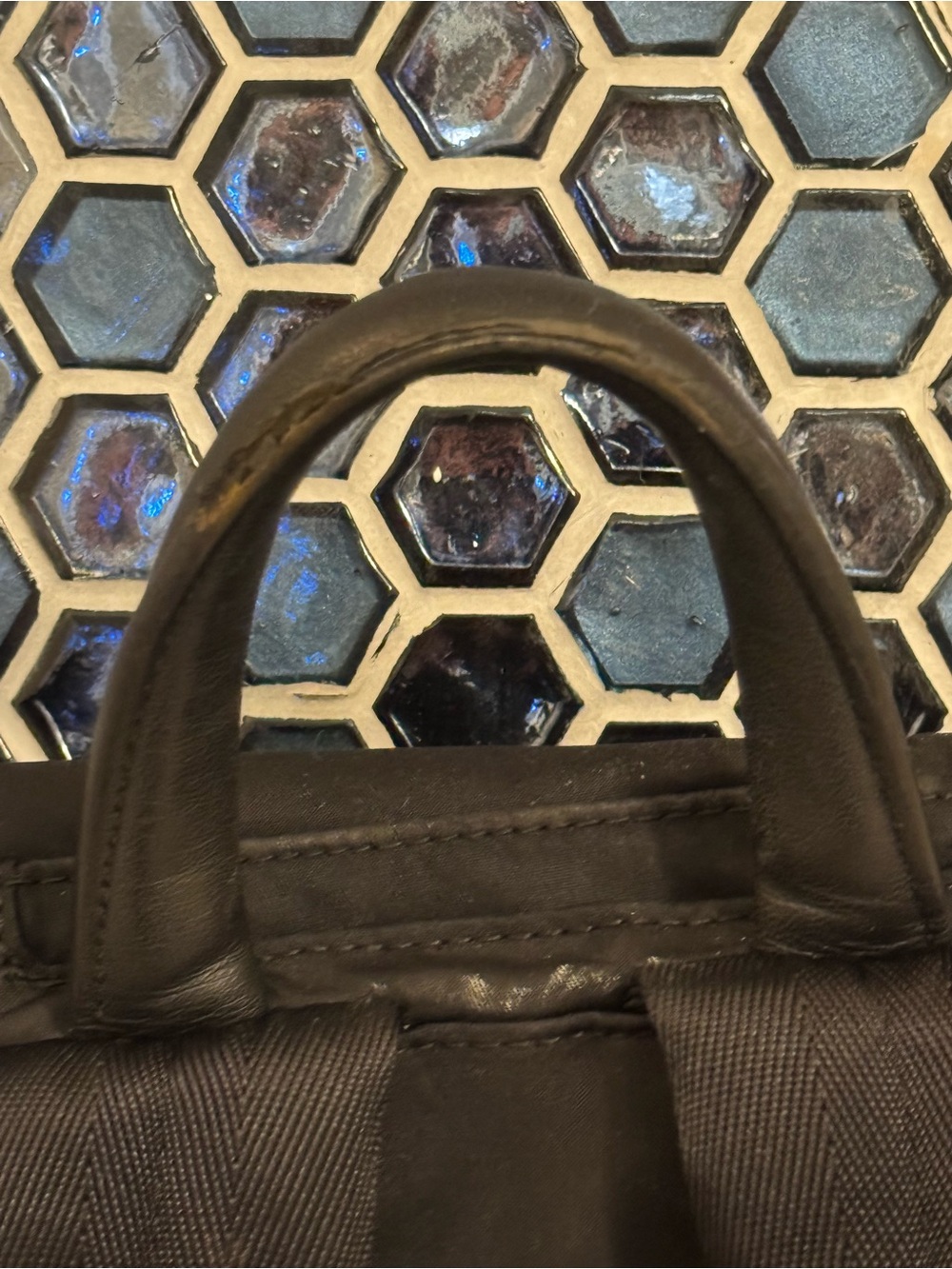 Tumi Black Backpack with Gold Hardware Accents - Picture 6 of 14